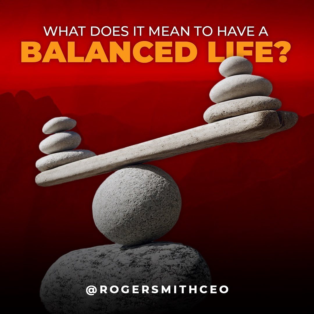 RogerSmithCeo's tweet photo. Happiness in success is only found with balance.
To have a balanced life means considering all aspects of your life: relationships, work, fitness and health, and emotional well-being. If you are able to do this, then you are already succeeding. https://t.co/N6BO3FPnpD