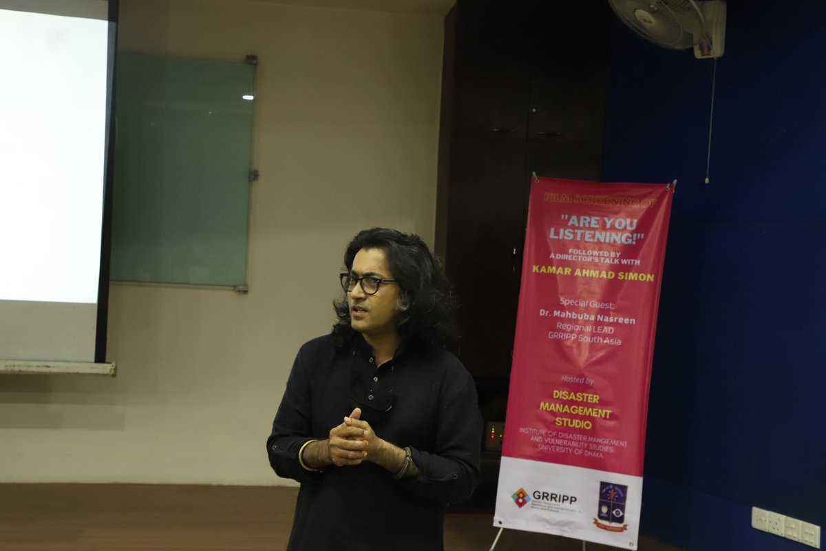 GRRIPP_SA's tweet photo. Disaster Management Studio, Institute of Disaster Management and Vulnerability Studies, University of Dhaka, in collaboration with GRRIPP South Asia, has successfully organised special film screening of Shunte Ki Pao! (Are You Listening!) today on 9th May, 2022. 

#GRRIPP_SA https://t.co/JjP5CE8o8Q