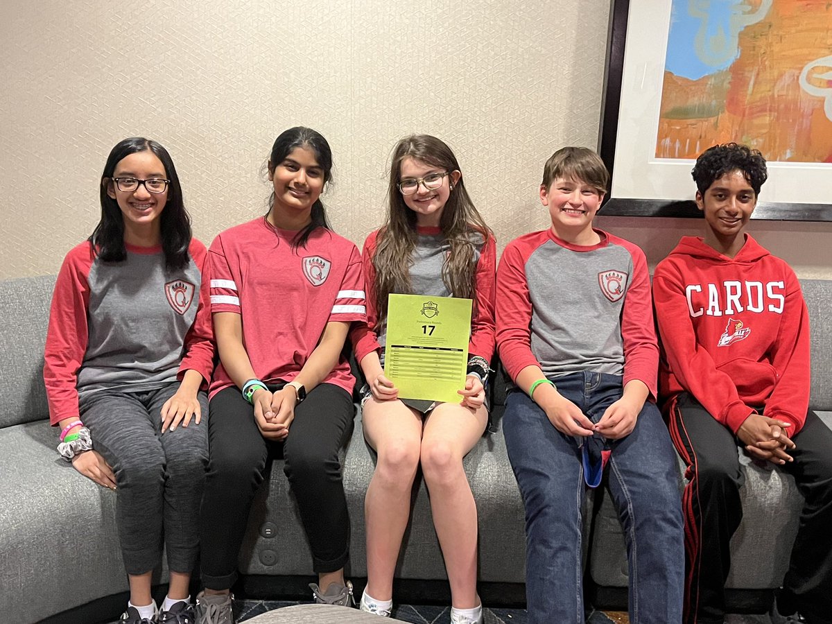 At Middle School Quiz Bowl Nationals this past weekend!! We had some top finishes out of 100s of teams!!
Meyzeek- tied for 8th place
Noe A- tied for 33rd place
Noe B- tied for 49th place
<a href="/JCPSKY/">JCPS</a> <a href="/MeyzeekMiddle/">@MeyzeekMiddle</a> <a href="/Noe_JCPS/">Noe Middle School</a>
