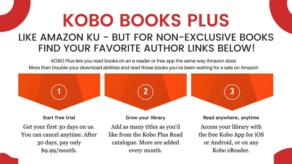 briaquinlan's tweet photo. Find new authors to binge read in KOBO's answer to KU!

Authors, share your genre &amp; link to your kobo author page *IF* you're in KOBO PLUS! https://t.co/7bChhx9v9o