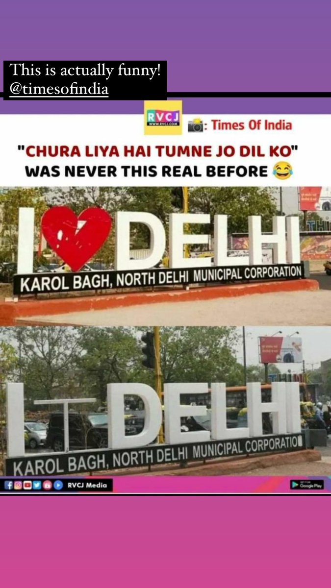 Installed I ❤️ Delhi at Pusa Road a week back and #Vandalism took away the heart ! Look at the funny memes that followed ! @delhistreetart @NorthDmc @timesofindia