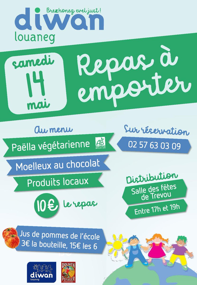 Une idée de repas pour samedi ? 
#trevou #diwan #àemporter #miammiam