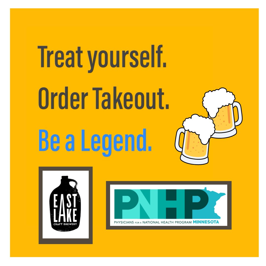 PNHPMinnesota's tweet photo. Like beer? Believe in healthcare for ALL?
Join our fundraiser on Sun, May 15th from Noon-9pm at @EastlakeMGM! All dine-in, take-out, pick-up & delivery orders benefit PNHP-MN. (Don't forget to tell them "@PNHPMinnesota sent me" when you order!)
RSVP at https://t.co/y1OIKuyHtz https://t.co/dZ7o77bVPb