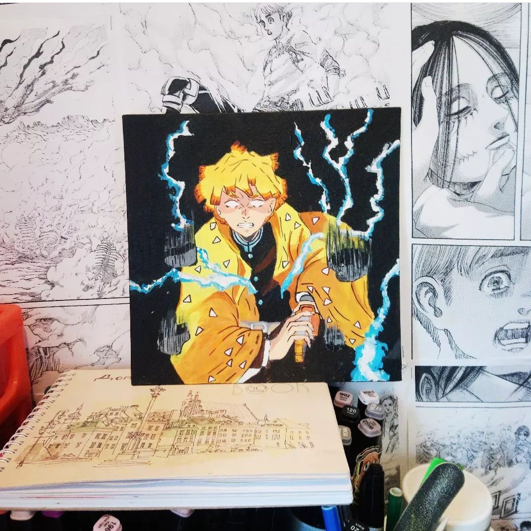 Я потратила на это полдня и не сожалею об этом:

#zenitsu #kimetsunoyaiba #demonslayer #art #anime