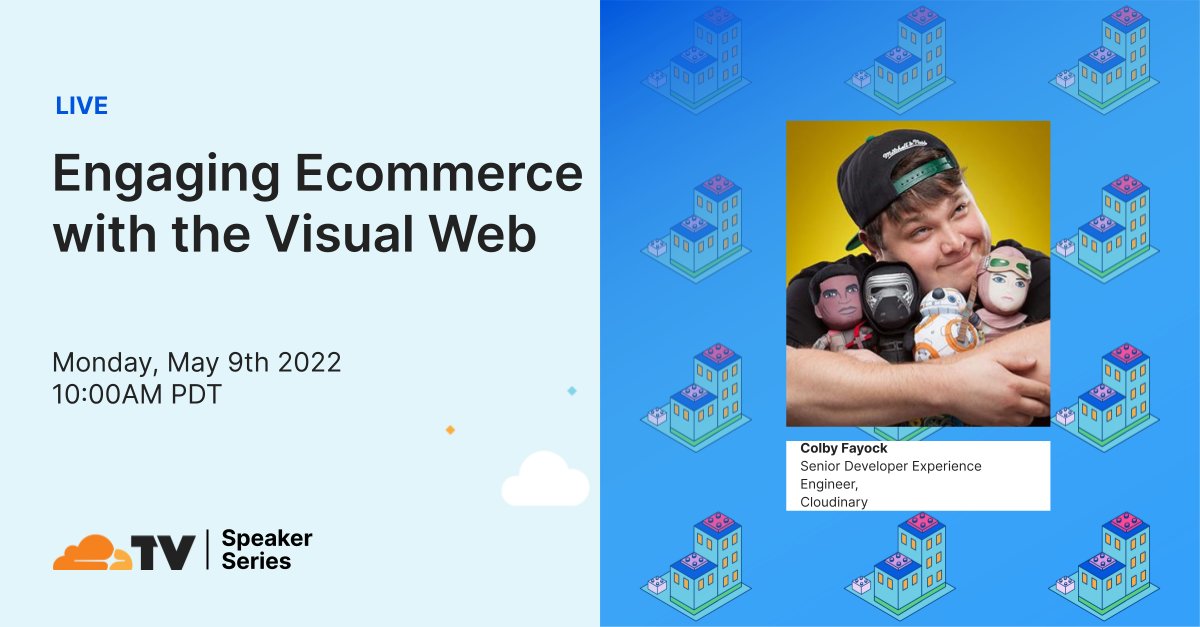 CloudflareTV's tweet image. Next up in 20mins: 🏗 Engaging Ecommerce with the Visual Web. Presented by: Colby Fayock. cfl.re/3yuw8E1 #PlatformWeek