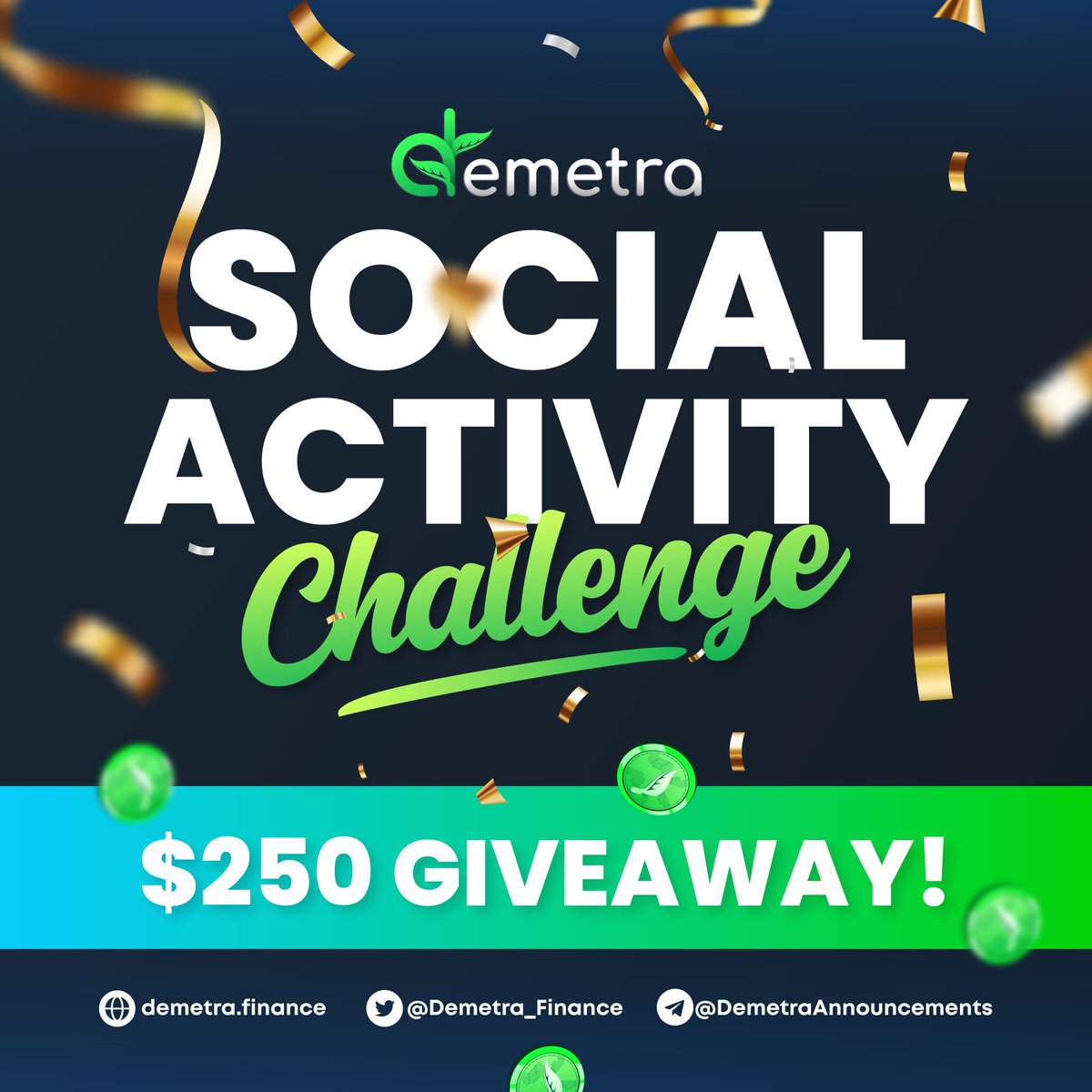 Demetra_Finance's tweet photo. 📢 250$ #Giveaway 
🥳 Social Activity Challenge!

❤️‍🔥 Join Telegram to Grab SECRET CODE to unlock 500 free entries immediately!!

https://t.co/XllPlKUJzF

#win #GleamGiveaway #Gleam 
#Crypto #BSC https://t.co/z1ZNQtLPKw