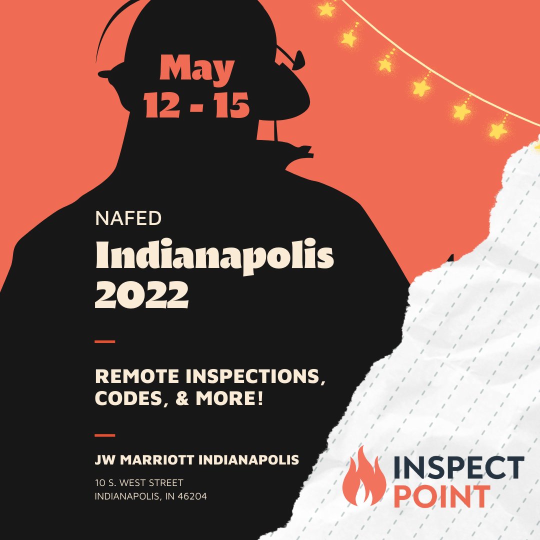 InspectPoint's tweet photo. Join us this Thursday and Friday at NAFED Indianapolis! In addition to learning about remote inspections, new products, and industry trends, Drew will be presenting on Friday! Stop by our booth to learn more! #inspectpoint #lifesafety #fireprotection
https://t.co/88CbUo4nqk https://t.co/deNkSLO6hQ