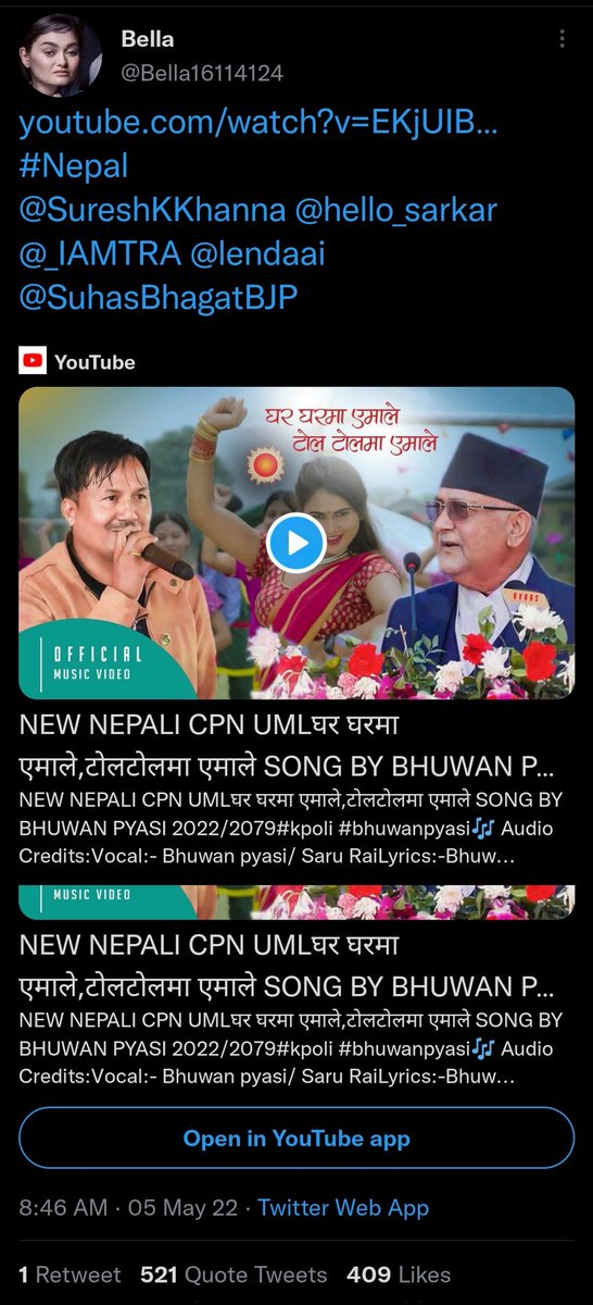 aakarpost's tweet photo. लौ, यी यसरी ट्विट फार्मिङ हुँदैरै'छ अहिले। चुनावी प्रचार प्रसार रै'छ। यो सबै फेक अकाउन्ट हुन्। 

कोट ट्विटको सङ्ख्या, ट्विट देख्दा छक्क परियो । 

राम राम।। https://t.co/RU9DL4brJF