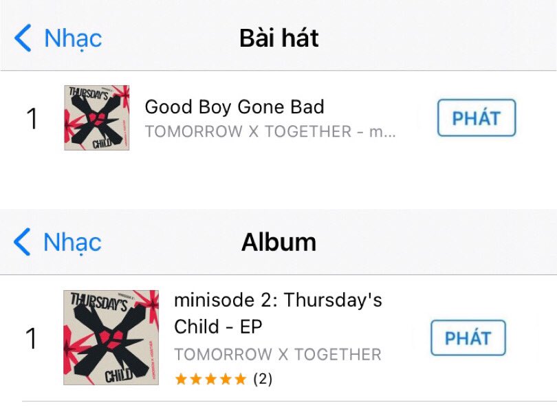 tolvn1506's tweet photo. ITUNES VIETNAM 🇻🇳

#1. Good Boy Gone Bad 
#1. minisode 2: Thursday’s Child

#GOOD_BOY_GONE_BAD #minisode2 #Thursdays_Child #TOMORROW_X_TOGETHER 
@TXT_members @TXT_bighit https://t.co/2Gh2b6tL77