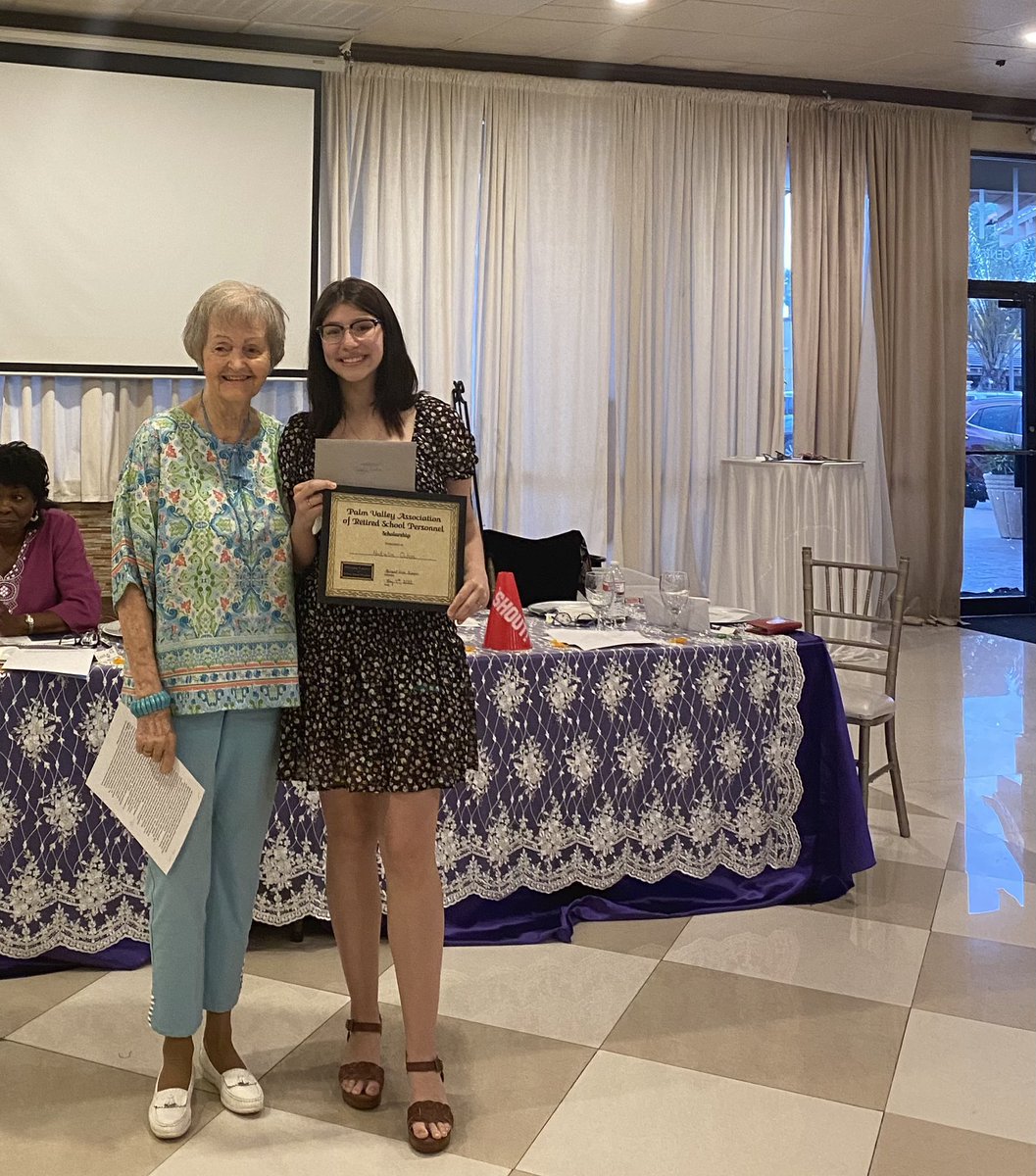 RaidersGoCenter's tweet photo. Congratulations Natalie Ochoa on your “Palm Valley Association of Retired Personnel” Scholarship!!! @PSJANORTHECHS @advisorcgarcia @PSJAISD https://t.co/s8EjvDMQ9j