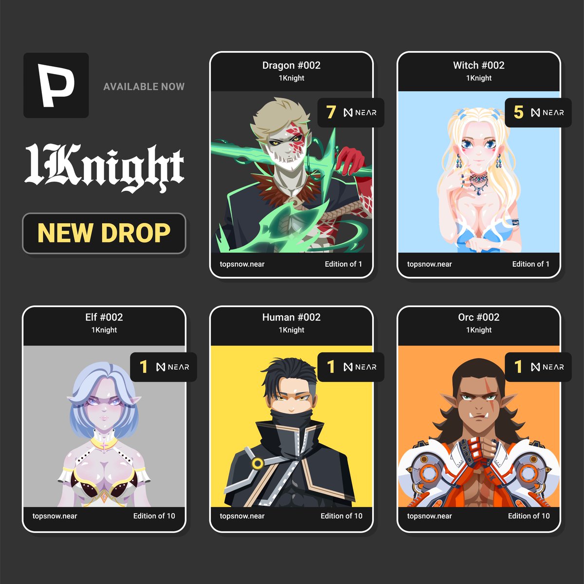 Hi there, The 1Knight collection now drops !
paras.id/collection/1kn…
Thanks a lot!
.
Follow 1Knight below ⬇️
Instagram: instagram.com/snowbrush.stud…
Discord: discord.gg/ANRcPSdAvG
.
@ParasHQ 
#1k #1knight #nft #nftart #nearnft #nearprotocol