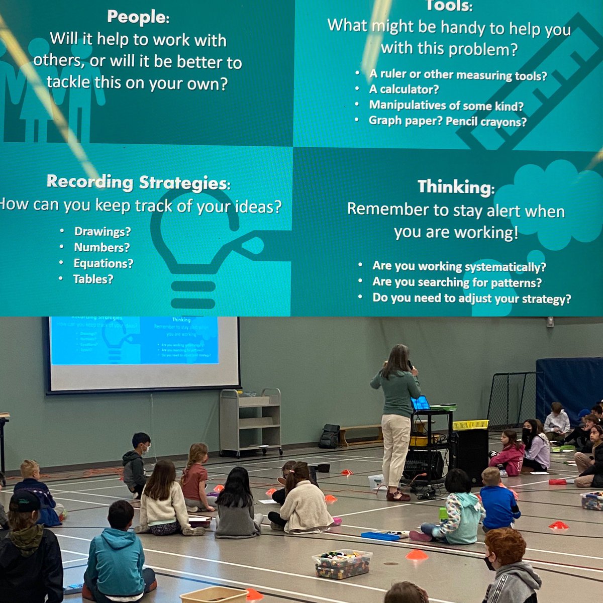 JanineClose's tweet photo. Collaboration and critical math thinking with Jen Whiffin at Aspenwood! How many two scoop ice cream cones can you make with 10 flavours?  #aspenwood #sd43 #collaboration #criticalthinking https://t.co/PJJAnitv1h