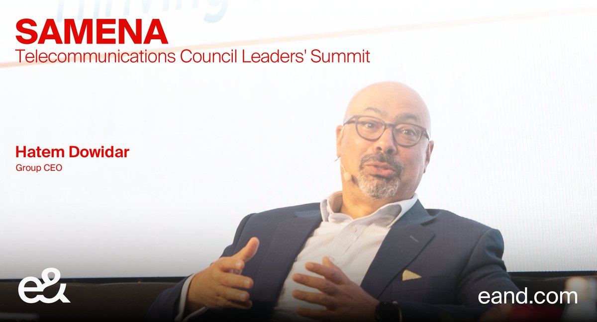 eAndGroup's tweet photo. At the Leaders' Summit, organised by @SAMENAcouncil, @hdowidar, our Group CEO, discussed how critical it is for telecom operators and internet tech companies to collaborate on enhancing value creation across operations.
#MakePossible #LS2022 https://t.co/QgOyJxuvq7
