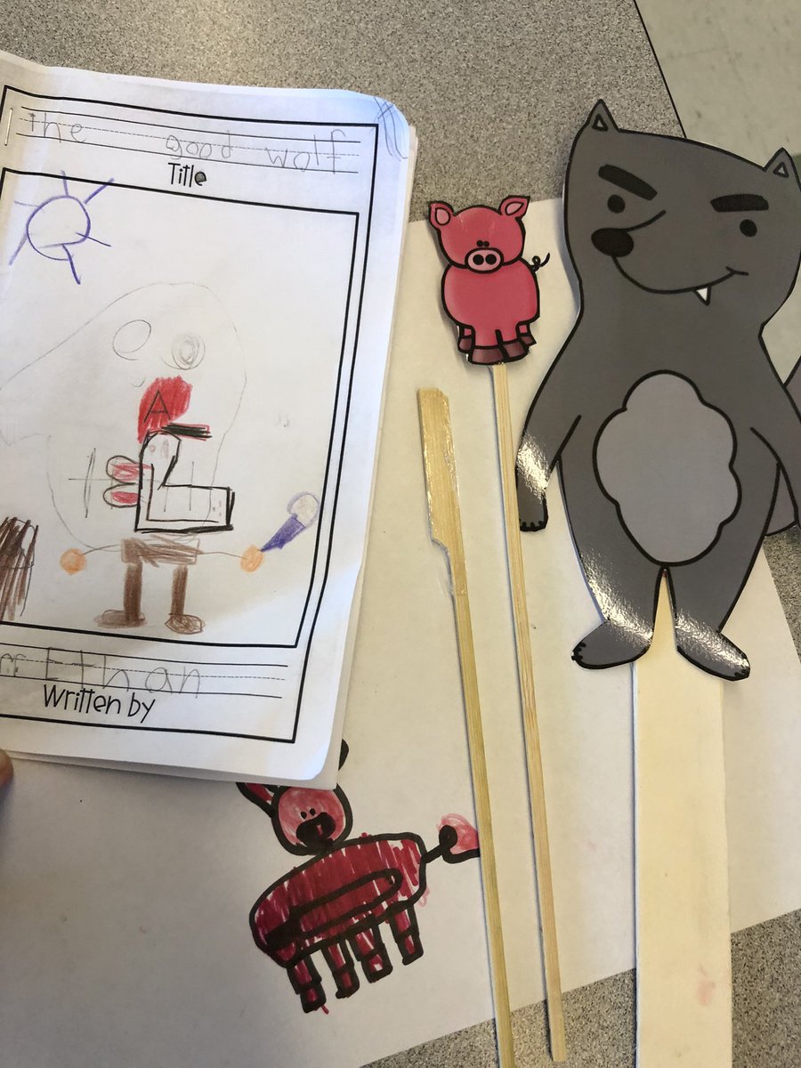 msclark_56's tweet photo. Ss are hard at work finishing their #fracturedfairytales and making #puppets. There is something so satisfying when writing your OWN story. We can’t wait to put on our plays for our k friends and make them laugh @TVDSBLiteracy #fairytales #primarywriters #onted #tvdsbliteracy https://t.co/aIjyaqijAf