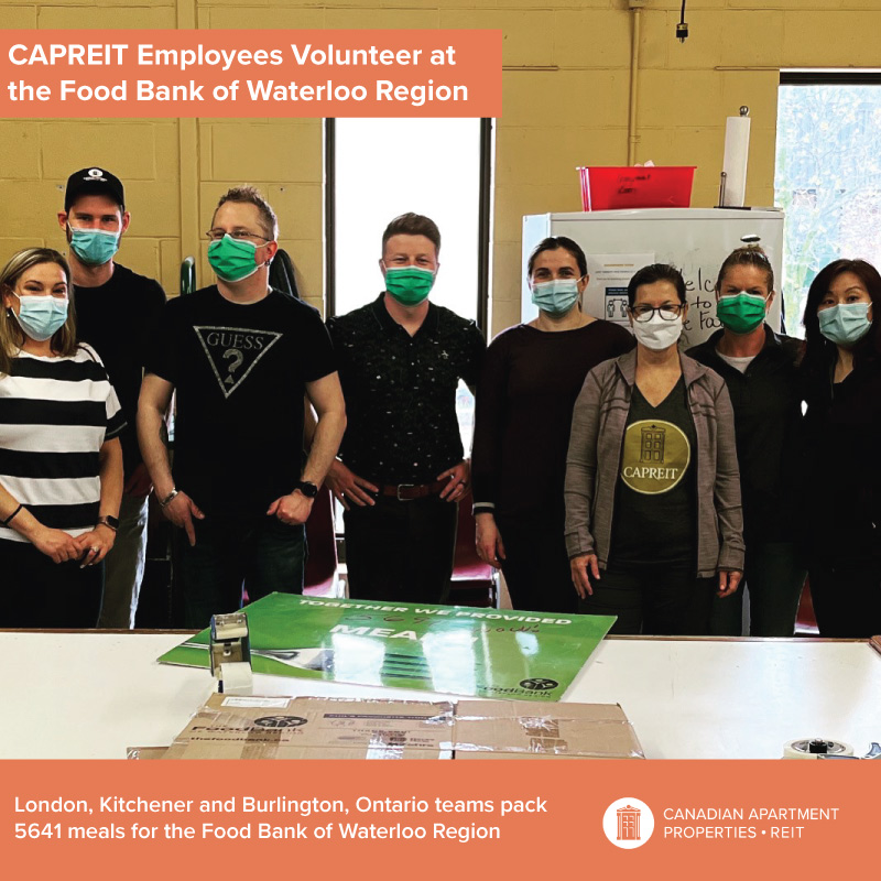 Caprent's tweet photo. Last week our #London, #Kitchener and #Burlington teams volunteered at the @FoodBankWatReg. Our teams packed sorted and packed a total of 5641 meals to help households in need of food assistance. #REITsforHousing #bestplacetolive #bestplacetowork #CAPStory #GoodNews https://t.co/iCipaOiFuZ