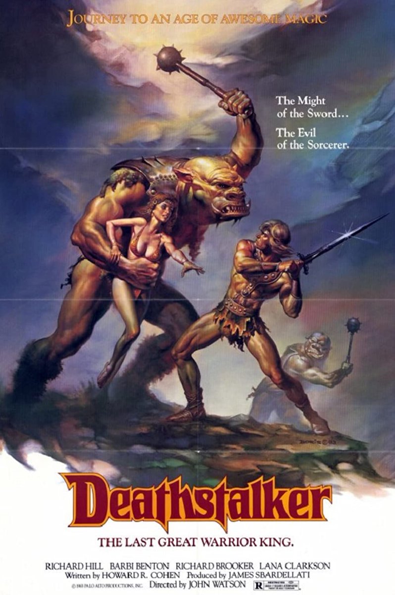 EugWSerra's tweet photo. On September 2, 1983, Deathstalker was released!
Fun Fact: Richard Brooker - Jason Voorhees from Friday the 13th Part 3 - performs in the film (without a hockey mask) as Oghris.
#Deathstalker #RickHill #BarbiBenton #LanaClarkson #RichardBrooker #VictorBo https://t.co/AhoWkBJZLg