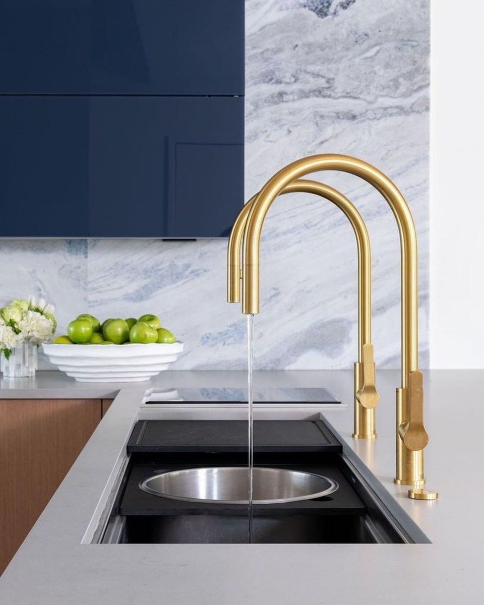 Featured: A kitchen worthy of your mood board with golden details that are #TheGalley Taps.

From Robert Bennett Designs