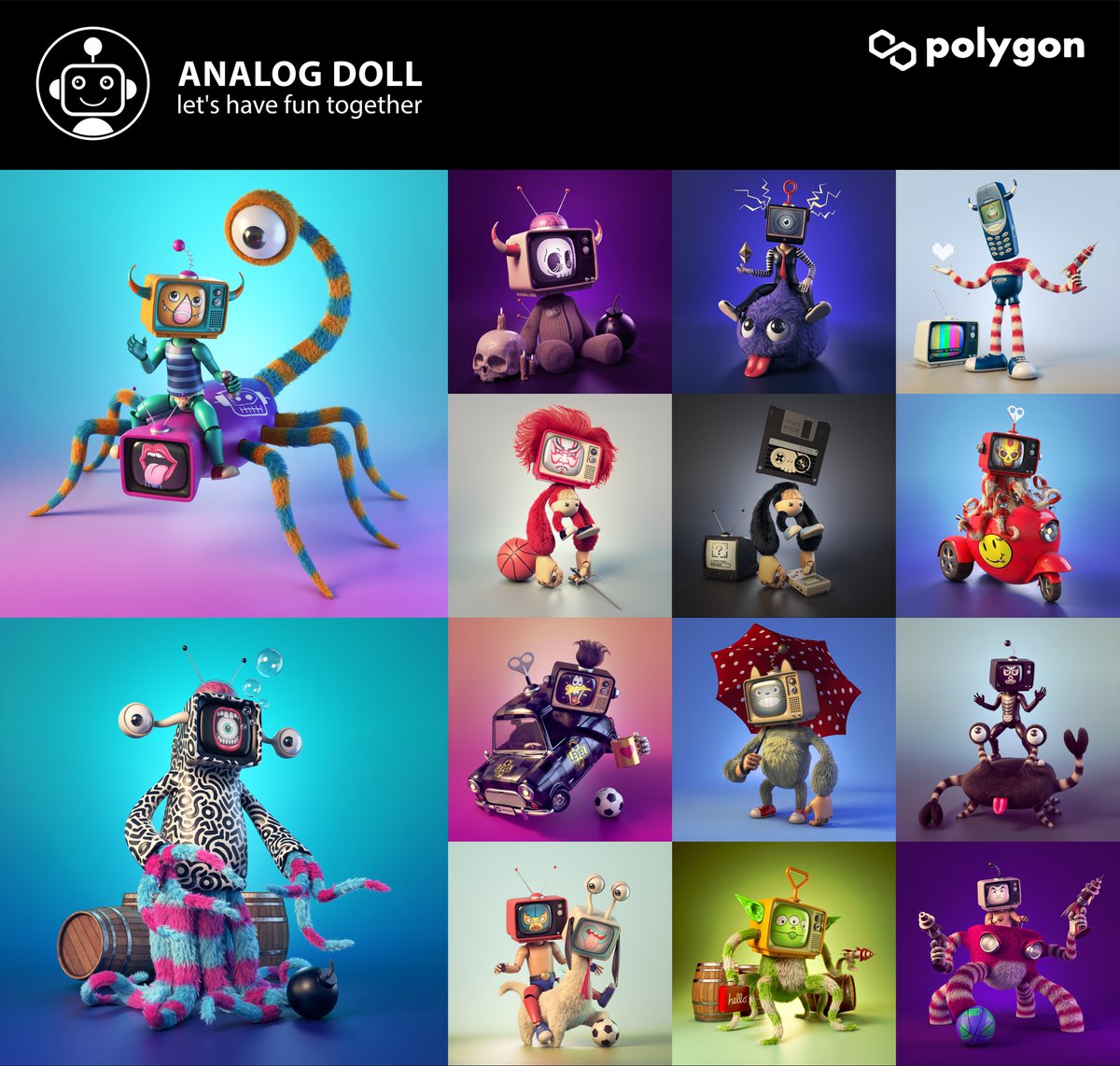 "Analog Doll" memories of childhood TV
on <a href="/0xPolygon/">Polygon | POL</a> <a href="/opensea/">OpenSea</a>📺🕹️🕹️🕹️
Let's have fun together.

opensea.io/collection/ana…

#NFT #NFTCommunity #NFTdrop #nftart #OpenSeaNTF #NFTartists #Polygon #NFTJPN