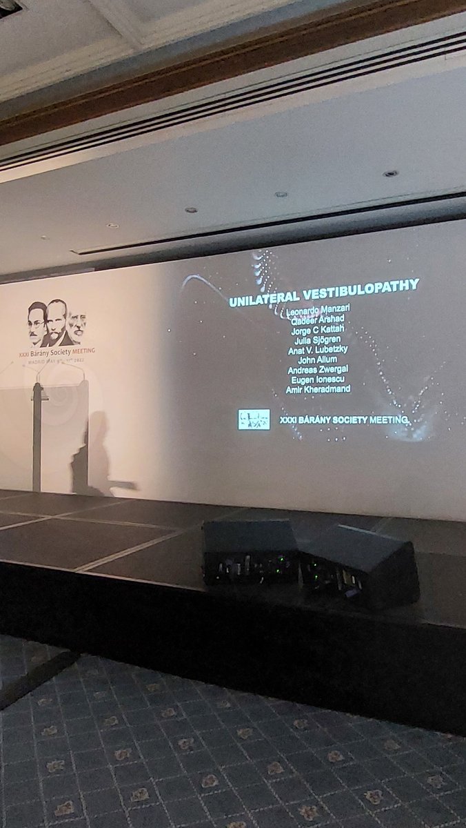 Unilateral Vestibulopathy session 
at the <a href="/barany2022/">Barany2022</a> in Madrid 
XXXI Barany Society Meeting 
#vertigo #BPPV #vestibular #baranymeeting #barany