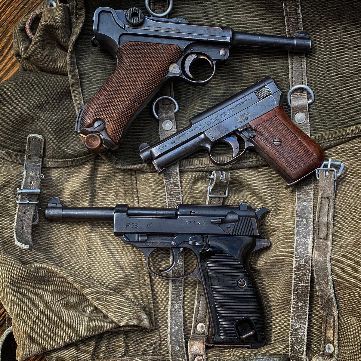 OldMauserMan's tweet photo. Representatives of World War I, the interwar period, and World War II. 

#luger #p38 #militaryhistory #history #military #militarysurplus #milsurp https://t.co/zBuS6hPaw2
