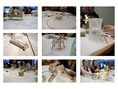 TinkeringStudio's tweet photo. Week 2 of #MarkMakingMay, we're taking a look at mark making + motors

▶️ Make a machine that moves in a funny way
▶️ Add a marker to make that movement visible

There are so many ways to make a #ScribblingMachine, share your insights and add your creations! @CeMoCreates https://t.co/ycllD2vESA