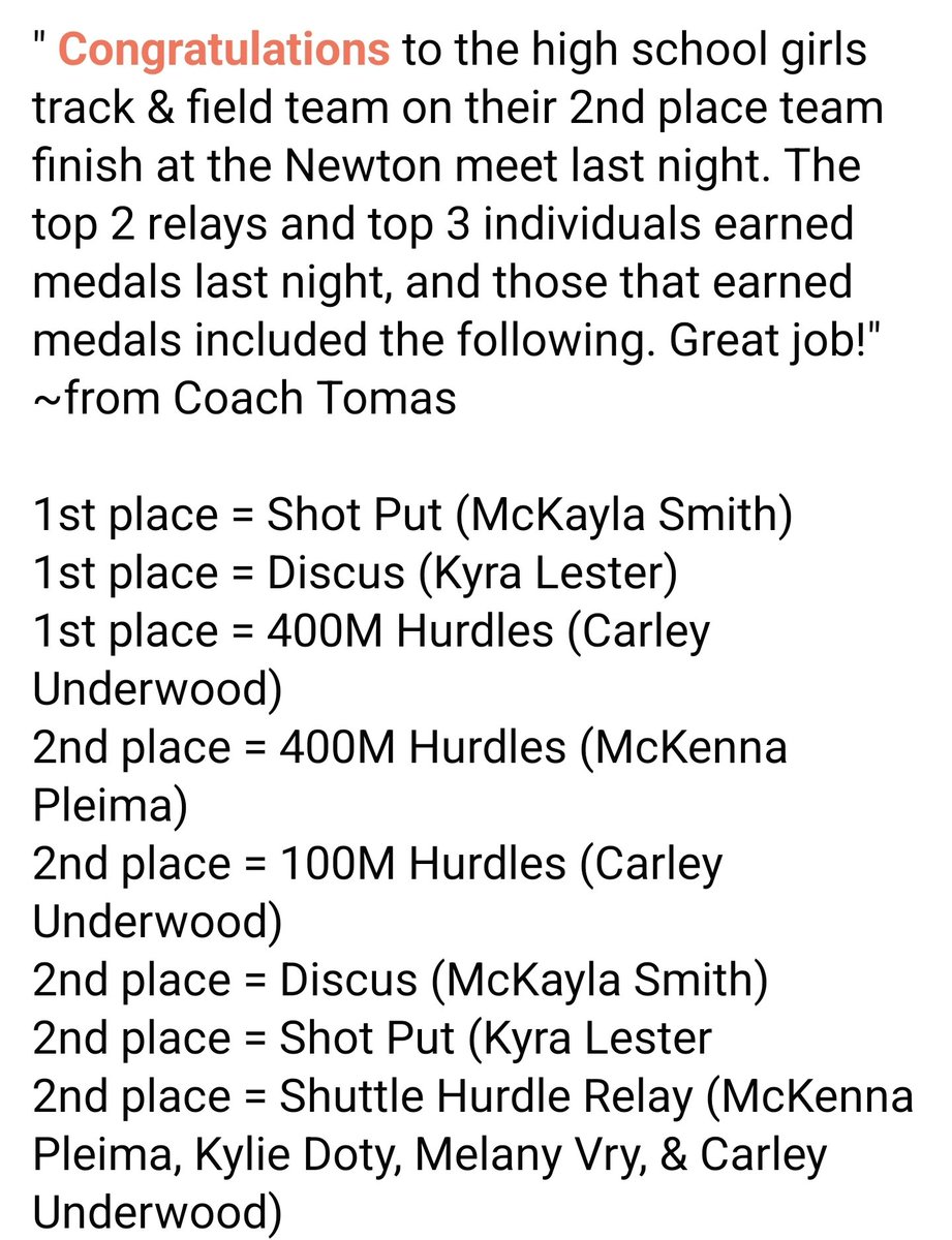 cm_track's tweet photo. Highlights from Newton on Cinco de Mayo! Missing 2 scores in the shot put. Coach T (2nd place) with a throw of 26'9. And, Coach Rawlins wins 1st place with a throw of 34'4!! 😂😂 https://t.co/URKc4EFpQM