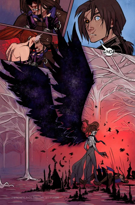 I hear it's #webcomicday ✨

I'm toherrys and I've got a ("slightly" violent) fantasy comic where - faced with a big enemy - a group ends up pledging themselves to even worse monsters

Unknown Lands (rated M+)
Tapas https://t.co/GtJnXD9ugt
ComicFury https://t.co/0IxKpbtXth 