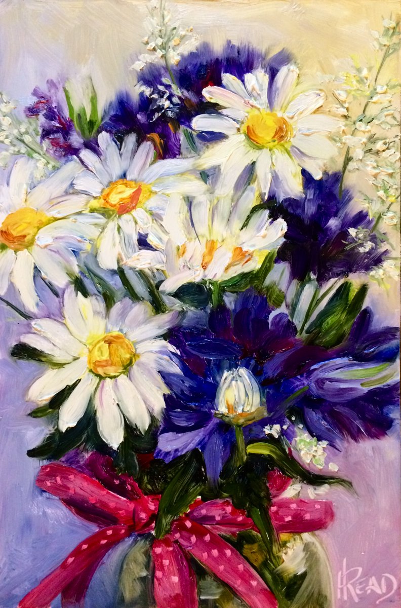 hread's tweet photo. Sunshine and Shadow, 9x6" oil on gessoed panel, Impressionistic style.framed or unframed. https://t.co/QpaHozoJBA
#oilpainting #floralpainting #impressionistic #homedecor #artlovers #artcollector #HelenRead #daisies #flowerpainting https://t.co/5v47uezzBy