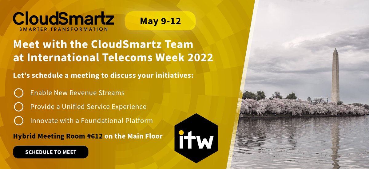 Looking forward to #ITW2022 in D.C.!  Schedule to meet with us cloudsmartz.com/meet-cloudsmar…