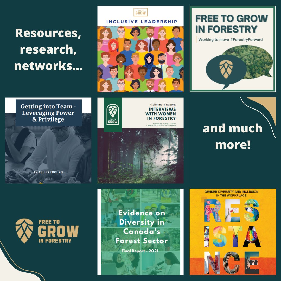 At FTG, we have many resources for you to learn more about GDI in the workplace, being a more inclusive leader, and overcoming challenges &amp; barriers in your career. Check out all our resources &amp; research studies at freetogrowinforestry.ca/resources to learn more! #ForestryForward