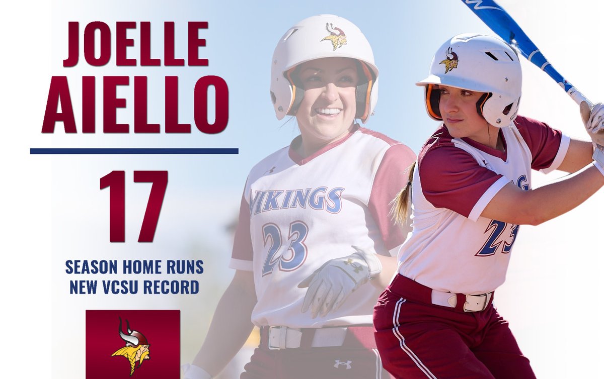 VCSUVikings's tweet photo. 🚨 SCHOOL RECORD ALERT 🚨
Joelle Aiello set a new school record Saturday with her 16th home run of the season – which was also her 300th career hit! Aiello now has 17 home runs after hitting 3 this weekend during VCSU's run to the NSAA title. #VCSUVikingPride 🥎💪🏼 https://t.co/SkgEtu317U