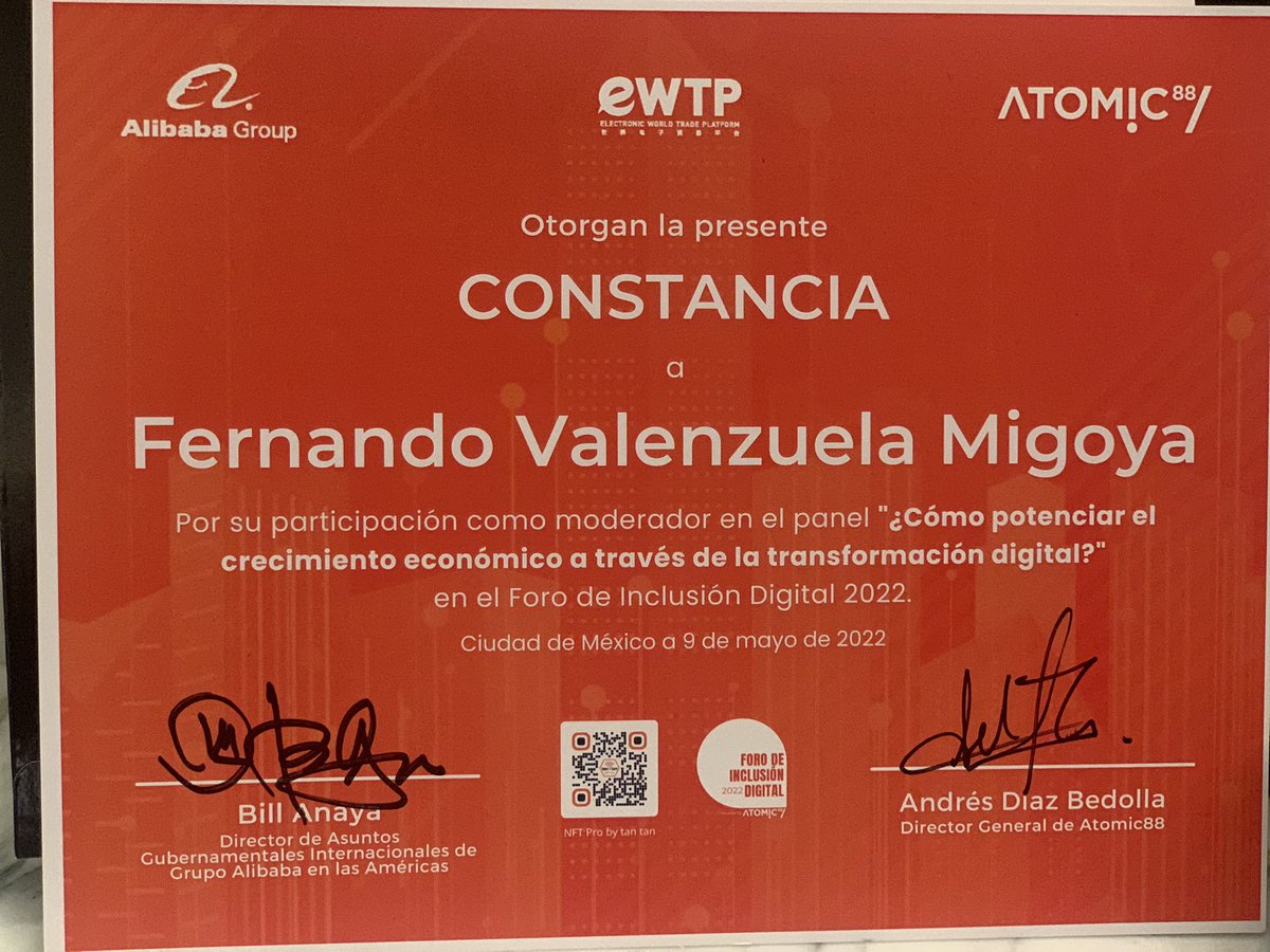 FerVal100's tweet photo. Grupo #Alibaba y #Atomic88 lanzan en México el Primer Foro de Inclusión Digital 2022. https://t.co/R1PphdngzW