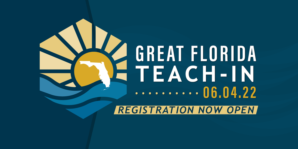 REGISTER TO ATTEND FLORIDA’S 2022 GREAT FLORIDA TEACH-IN

The annual statewide, onsite job fair will be held on Saturday, June 4 from 9:30 a.m. to 2:00 p.m. (EDT) at the Orange County Convention Center in Orlando, FL.

Register Now: bit.ly/greatfloridate…