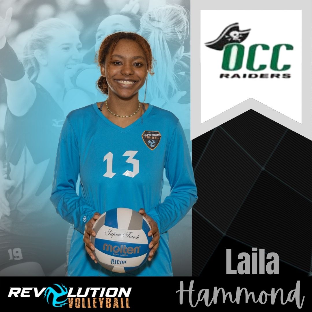 REVOVBALL's tweet photo. Congratulations to 18 HYPE-SENIOR, Laila Hammond! 
REVO wishes you well on your next chapter in volleyball &amp; beyond! #revolutionvolleyball #revovball #revitup #seniorszn #oaklandraidersvolleyball #occ https://t.co/EeVdxfO4pF