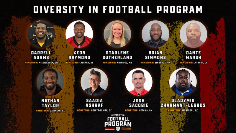CFL's tweet photo. A warm welcome to our nine participants for this year's Diversity In Football program! 👏 👏 👏 

🗞️: https://t.co/NN9ZRRQ19r

#CFL https://t.co/eboGDh8lsK