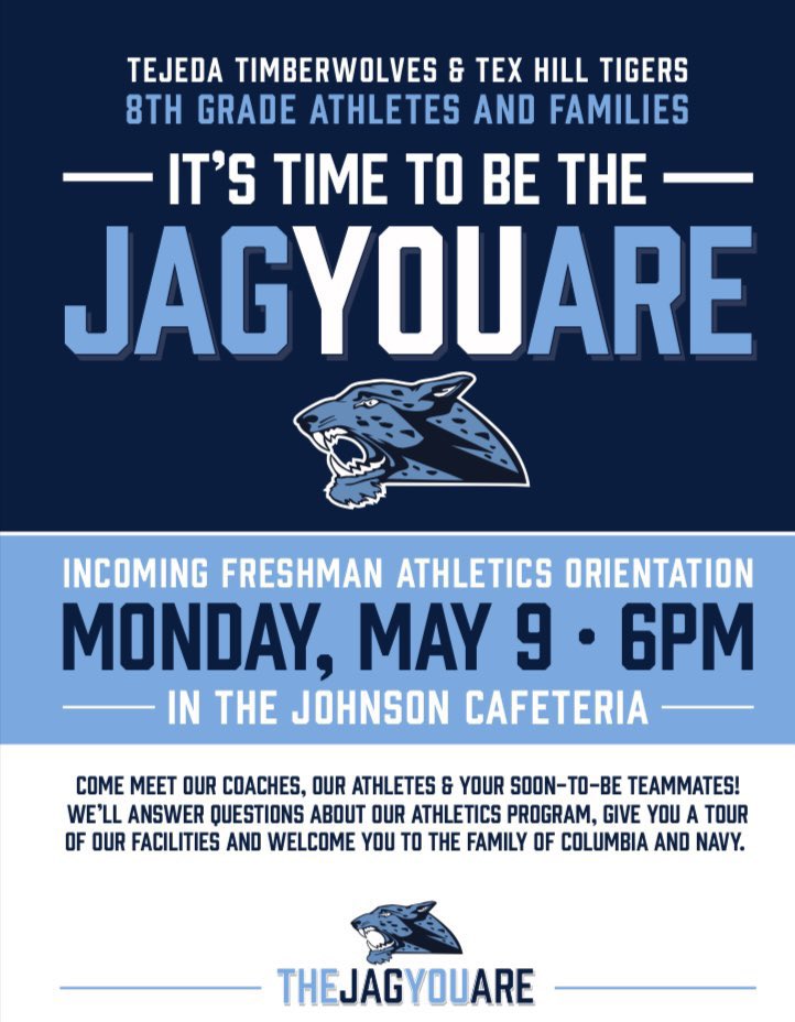 🚨🚨All Future 9th Grade Jaguars Are Welcomed Today🐆💨🔥Please Park In Front Of The Gym &amp; Enter Through The Gates🚨🚨#JagYouAre #JaguarPride <a href="/AthTex/">TexHillGirlsAth</a> <a href="/TexHillBoysAth/">Tiger Tough</a> <a href="/WolfDen101/">Wolf Pack Nation</a> <a href="/JPApride/">Jaguar Pride Association</a> <a href="/CTJohnsonHigh/">CTJHighSchool</a> <a href="/NeisdAthletics/">NEISD ATHLETICS</a>