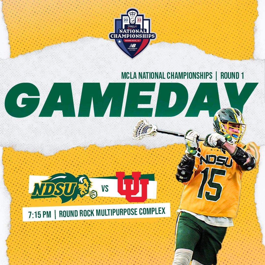 NDSUMensClubLax's tweet image. 🚨 GAMEDAY • The Herd seeded at #12 takes on the #5 seed University of Utah today in the first round of the 2022 MCLA National Tournament. #GoBison