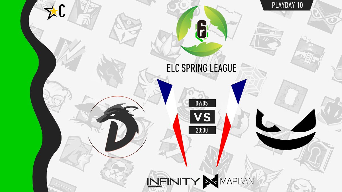 [ELC Spring League]

Mi. B : 21:40 
@SmokenEsport vs <a href="/CeriseEsport/">Team CSE</a> Cast by <a href="/steeveChampeno1/">GUNSTAR</a>  twitch.tv/gunstar_jacky

Not Cast : 
<a href="/AimxEsport/">AIMX Esport</a> vs <a href="/ILGesport/">Imperial Legacy</a> : Ma.A
<a href="/DenialsEsport/">DENIALS E-Sport (OFF)</a> vs @LwsEsport : Ma.C
<a href="/tyresport/">Tyr</a> vs @LT_Multigaming : Mi.A
<a href="/AwakenMilitia/">Awaken Militia #Awaken13Years</a> vs <a href="/ICEBEASTS/">ICEBEASTS</a> : Min.D