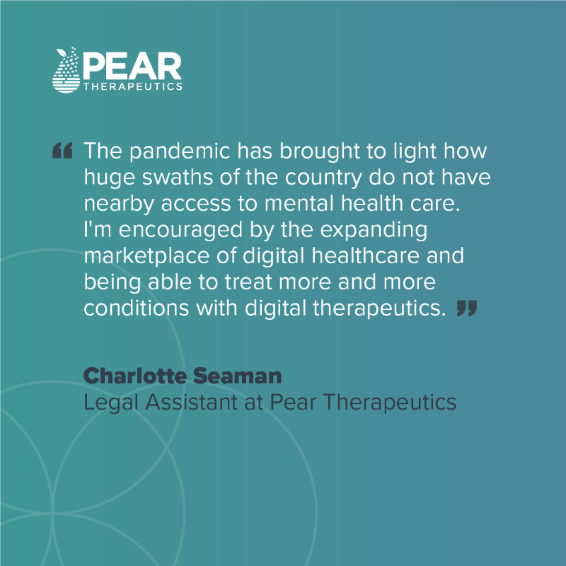 Pear_Tx's tweet photo. For many Americans, #COVID19 exacerbated mental health concerns and emphasized the need for treatment. Our Pearmates are committed to taking #MentalHealthAction by furthering new treatment options for mental health care with prescription digital therapeutics (#PDTs). #Together4MH https://t.co/z0OaIxFJp7