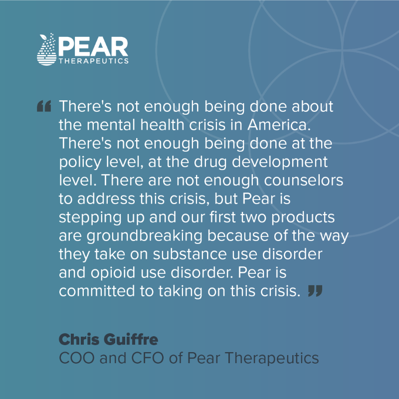 Pear_Tx's tweet photo. For many Americans, #COVID19 exacerbated mental health concerns and emphasized the need for treatment. Our Pearmates are committed to taking #MentalHealthAction by furthering new treatment options for mental health care with prescription digital therapeutics (#PDTs). #Together4MH https://t.co/z0OaIxFJp7
