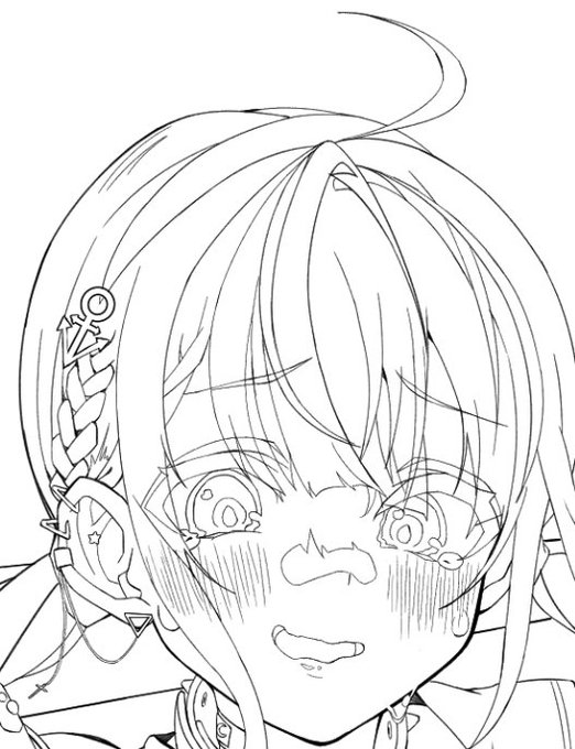 線画終わった… 線画するたびに死にたくなるのは私だけかな?🤔 