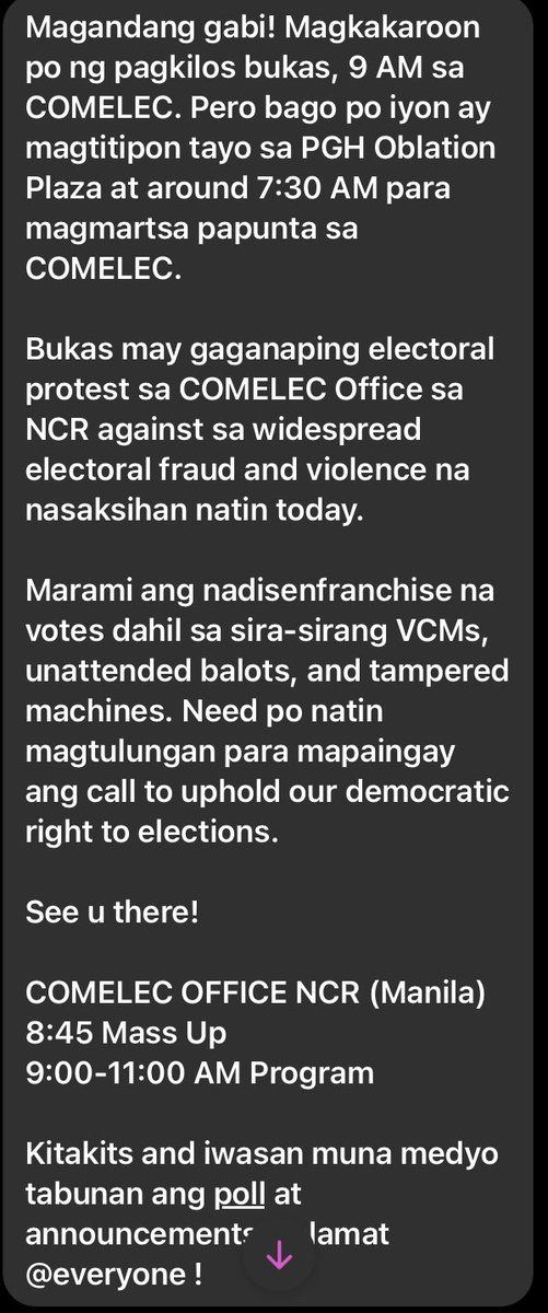 limelightmd_md's tweet photo. Comelec is Rigged! do we want our plot twist? Let’s go! Mass Protest tom! https://t.co/WtvNC27Op3