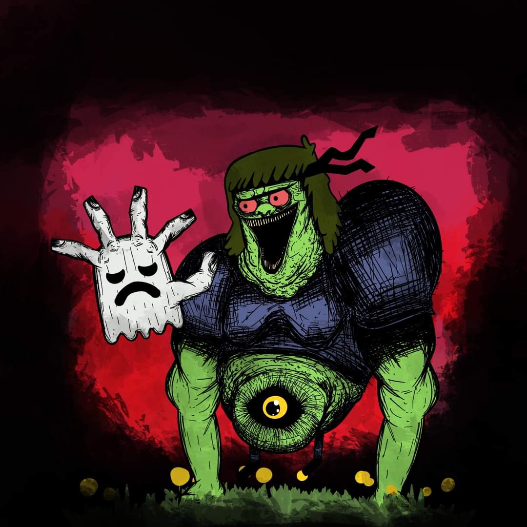 SlayerWasp's tweet photo. "OH NO BRO"
This is my first ever entry into the @meatcanyon art contest!
#RegularShow #MuscleMan #HighFiveGhost #art #artist #ArtistOnTwitter #artcontest #ohnobro #horror #darkart #drawing #Procreate #comedy #CartoonNetwork #hulu https://t.co/OritSvUe1k