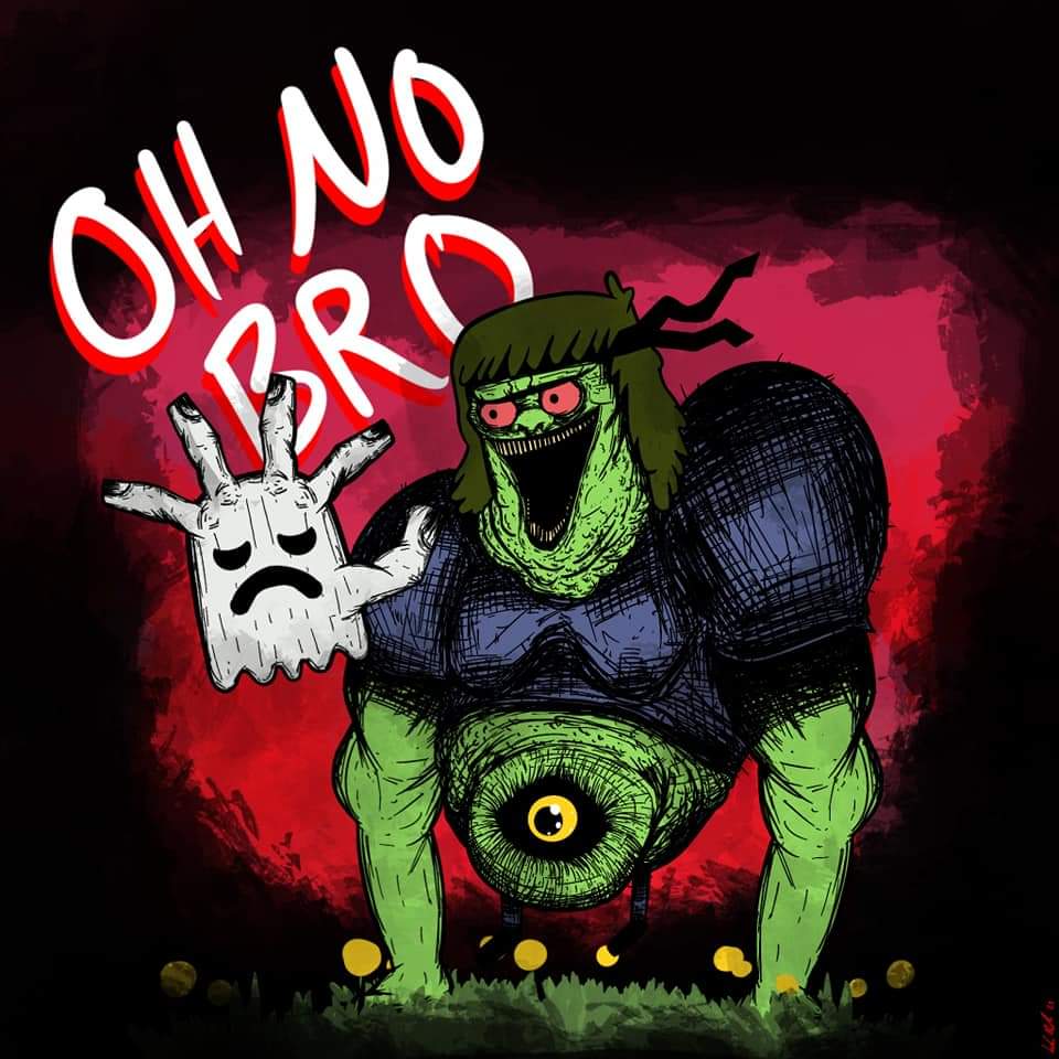 SlayerWasp's tweet photo. "OH NO BRO"
This is my first ever entry into the @meatcanyon art contest!
#RegularShow #MuscleMan #HighFiveGhost #art #artist #ArtistOnTwitter #artcontest #ohnobro #horror #darkart #drawing #Procreate #comedy #CartoonNetwork #hulu https://t.co/OritSvUe1k