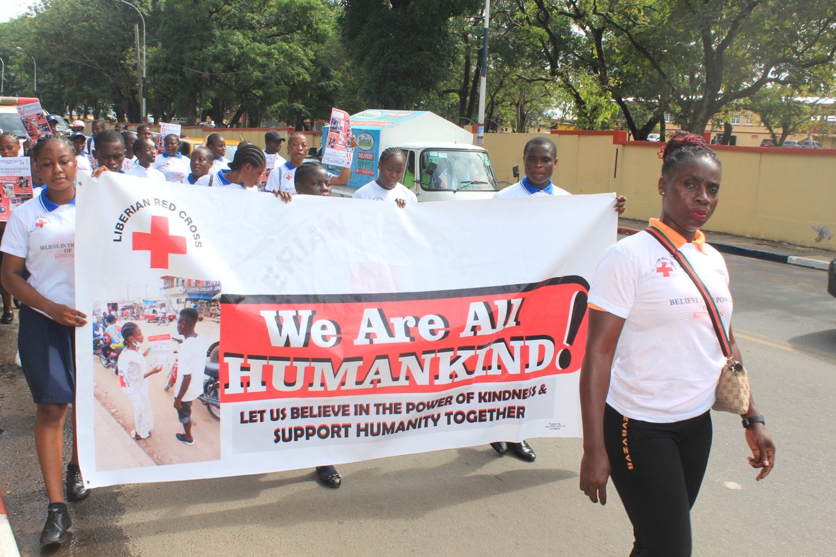 LiberiaRedCross's tweet photo. @LIBERIANREDCROSS Today we celebrated world #redcrossday with emphasis on kindness. Even when the world is facing so many crises, acts of kindness are all around us. No matter how big or small, they make a huge difference in people's lives. Believe in the #powerofKindness. https://t.co/3gHsivK0Qb