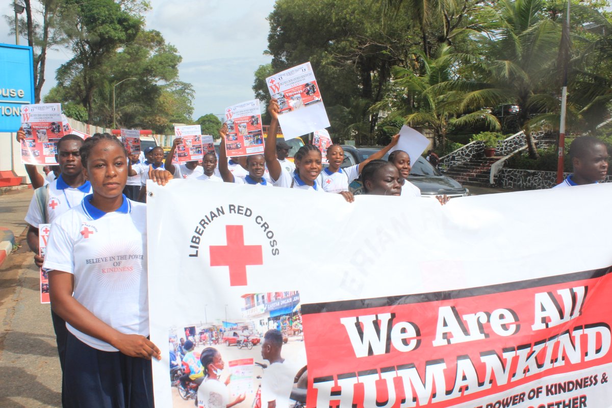 LiberiaRedCross's tweet photo. @LIBERIANREDCROSS Today we celebrated world #redcrossday with emphasis on kindness. Even when the world is facing so many crises, acts of kindness are all around us. No matter how big or small, they make a huge difference in people's lives. Believe in the #powerofKindness. https://t.co/3gHsivK0Qb
