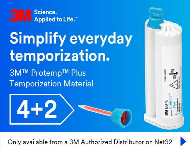 Net32Inc's tweet photo. 3M™ Protemp™ Plus Temporization Material 
Create strong, esthetic provisionals with minimal work.
🔥 Buy 4, Get 2 Free now at #Net32 from an #Authorized 3M Distributor
➡️ 
#3MPartnership #dental #dentistry #dentist #rdh #dds #dentalproducts
#dentalpractice https://t.co/bhKKkdSDx6