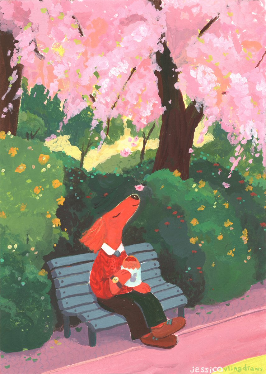 Jessica_vling's tweet photo. #springcreativitychallenge #kidlitart
🌸 Cherry Blossom
Monsieur Francois enjoying his bread from Le Lapin Bakery 🍞
Maybe one day I'll get to see cherry blossoms in person too 😊 https://t.co/5Db6pGZDUg