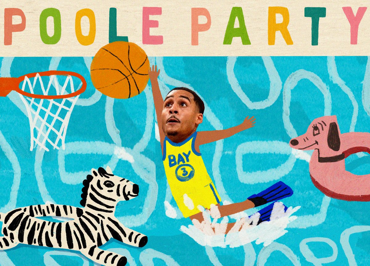 cameronbooks's tweet photo. We’re big @warriors fans, and so is Anne Bentley,  illustrator of our new Cameron Kids title Pool Party 💦So we had a little fun celebrating the #PooleParty that #JordanPoole has been throwing night after night in the #NBAPlayoffs. GO DUBS!🏀#DubNation 

https://t.co/D6IAHzDbe9 https://t.co/K4OdRuK2J1