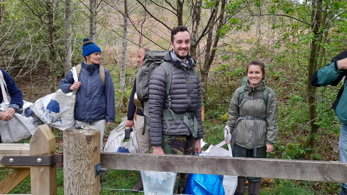 BordersForest's tweet photo. Thank you to all the volunteers who attended our High Camp.  Volunteers were helping 'free the trees' by removing vole guards. This involves crawling around on hands and knees to find hidden guards, so well done to all involved in this effort! https://t.co/GHxbdwYMvC